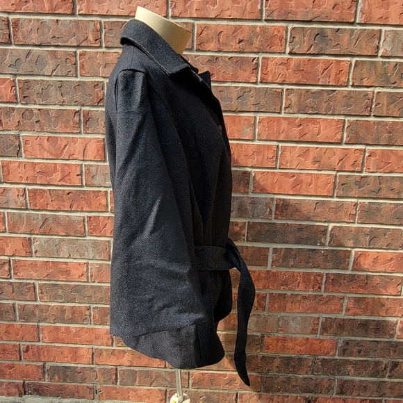 Gap Woman's Dark Gray 70% Wool Car Coat Size M Medium 3/4 Sleeve Wool - Picture 7 of 16